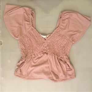 Altar'd State Pink Smocked Top